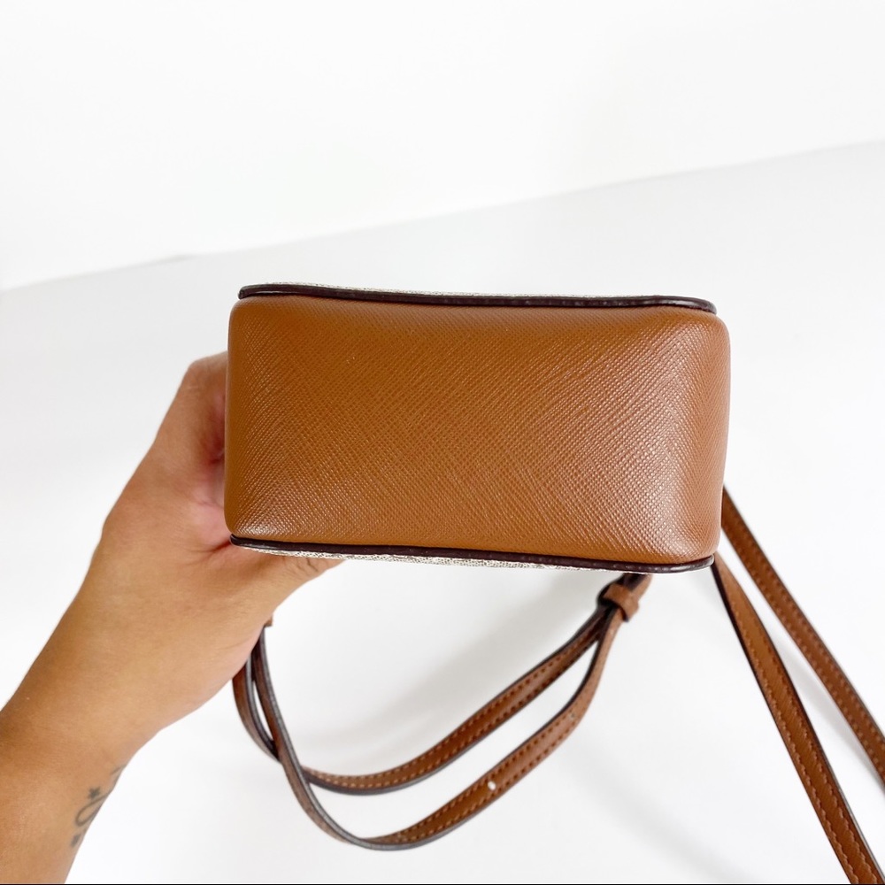 DKNY Mini Top Handle Crossbody in Signature Canvas Tan - Picture 3 of 12